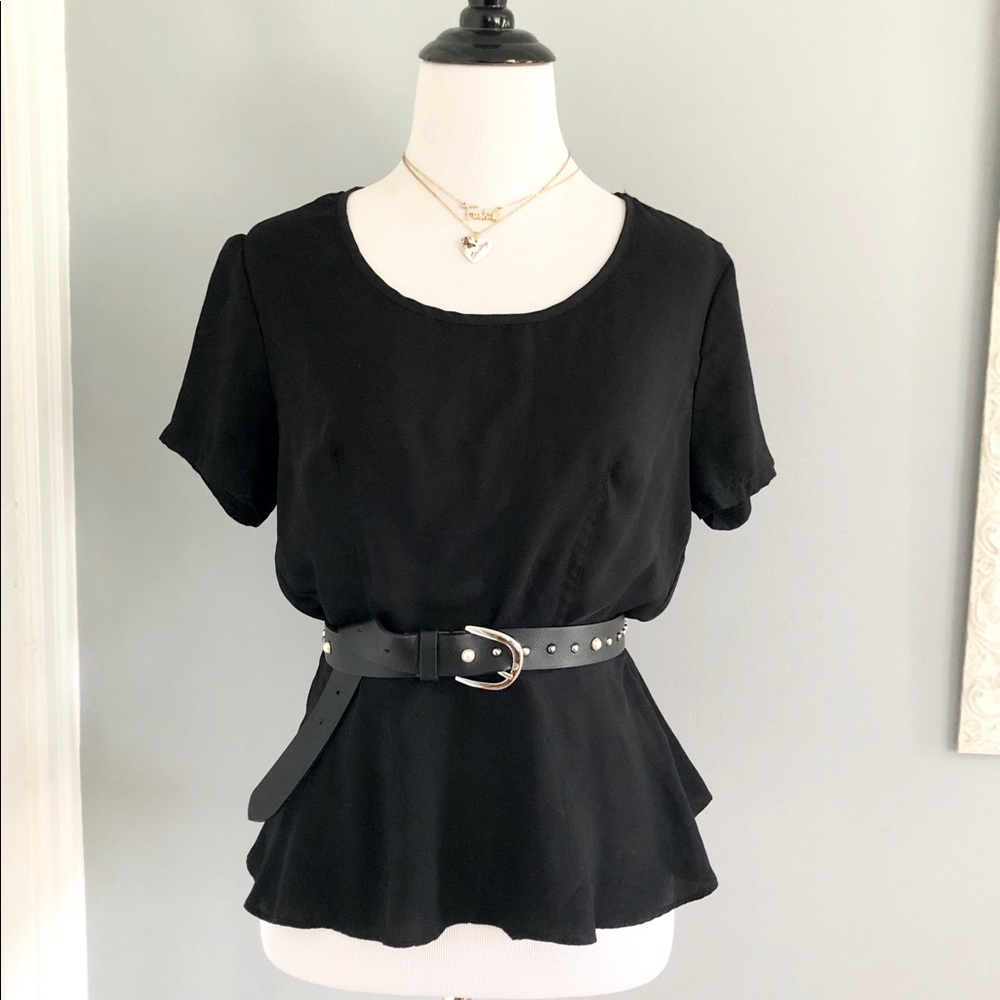 Marabelle XS Black Peplum Top